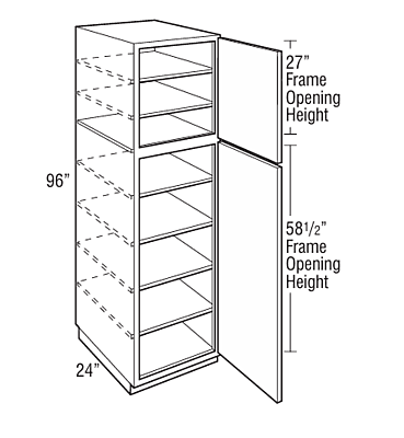 Classic Utility Cabinet With Single Door 96" - Snow