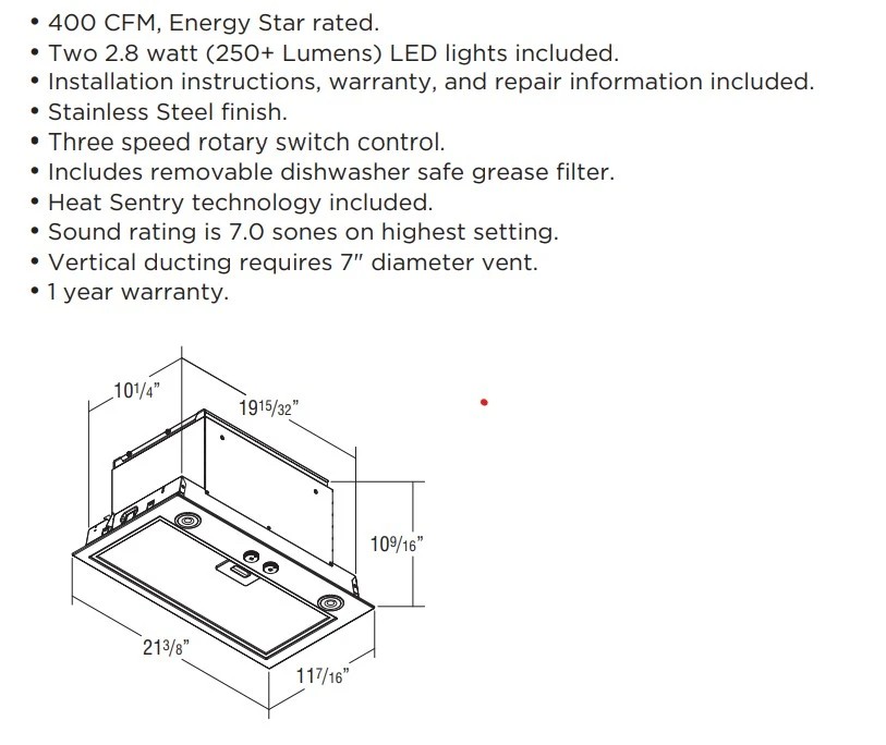 Wood Hood Blower, 400 CFM