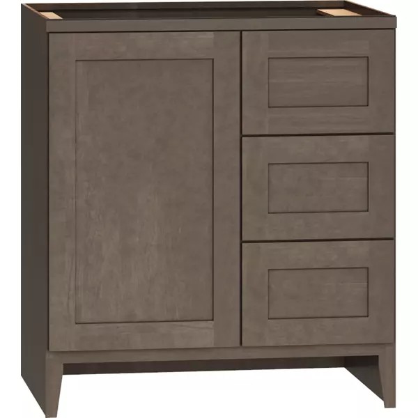 Omni Sink Single Door 3 Drawer Base 30" Wide (Right) - Beachwood