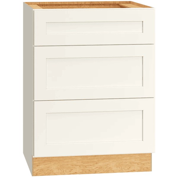 Omni Vanity 3 Drawer Base Cabinet 24" Wide - Snow