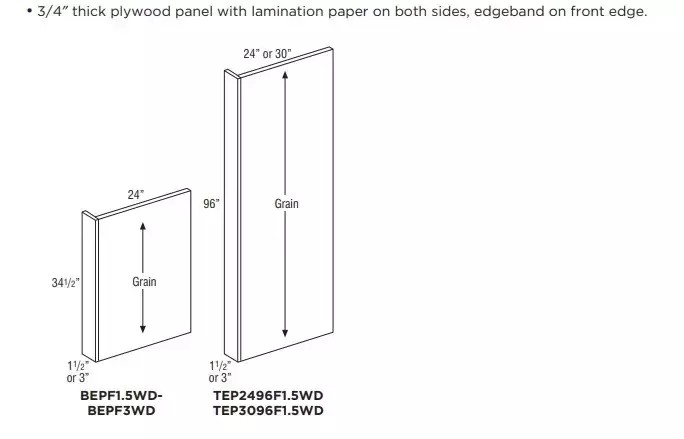 Classic Base Panel With Filler Attached 3" - Snow