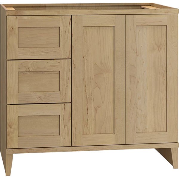 Omni Sink Double Door 3 Drawer Base 36" Wide (Left) - Hammock