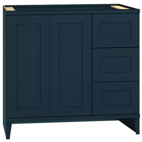 Omni Sink Double Door 3 Drawer Base 36" Wide (Right) - Admiral