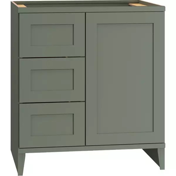 Omni Sink Single Door 3 Drawer Base 30" Wide (Left) - Rosemary