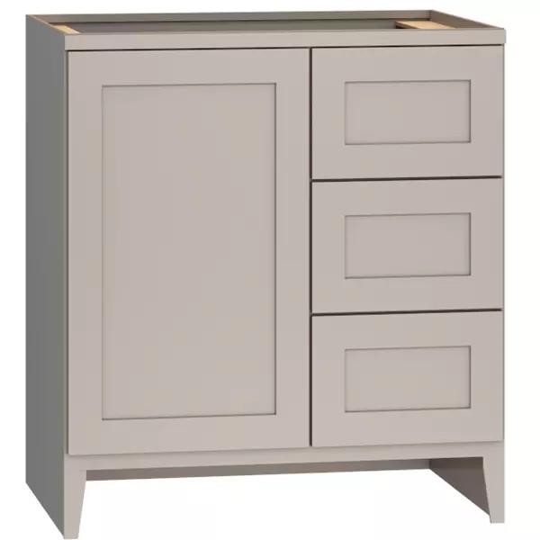 Omni Sink Double Door 3 Drawer Base 30"" Wide (Right) - Mineral