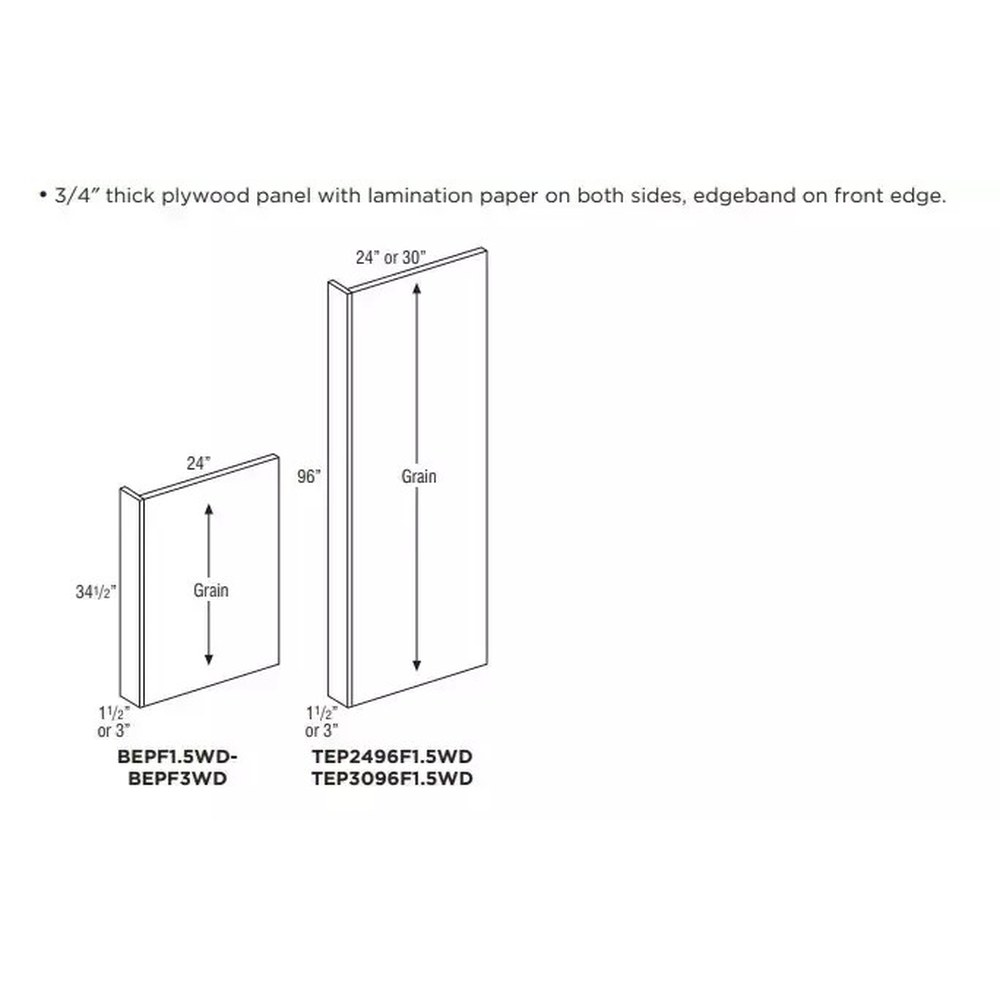 [BEPF3WD.MCS] Classic Base Panel With Filler Attached 3" - Snow
