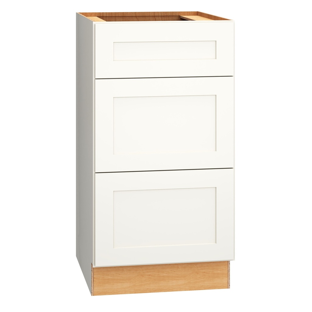 Omni Vanity 3 Drawer Base 18 - Snow