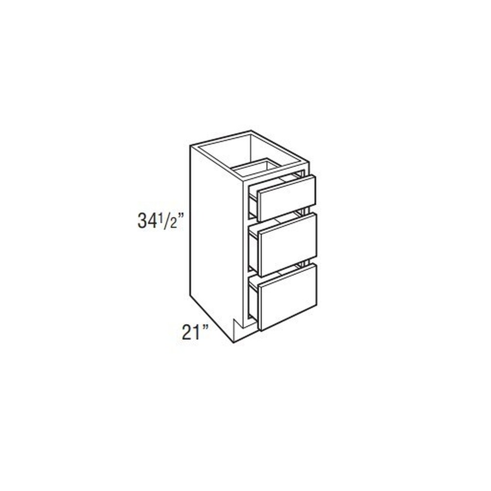 Classic Vanity 3 Drawer Base 21 x 34 1/2 - Snow
