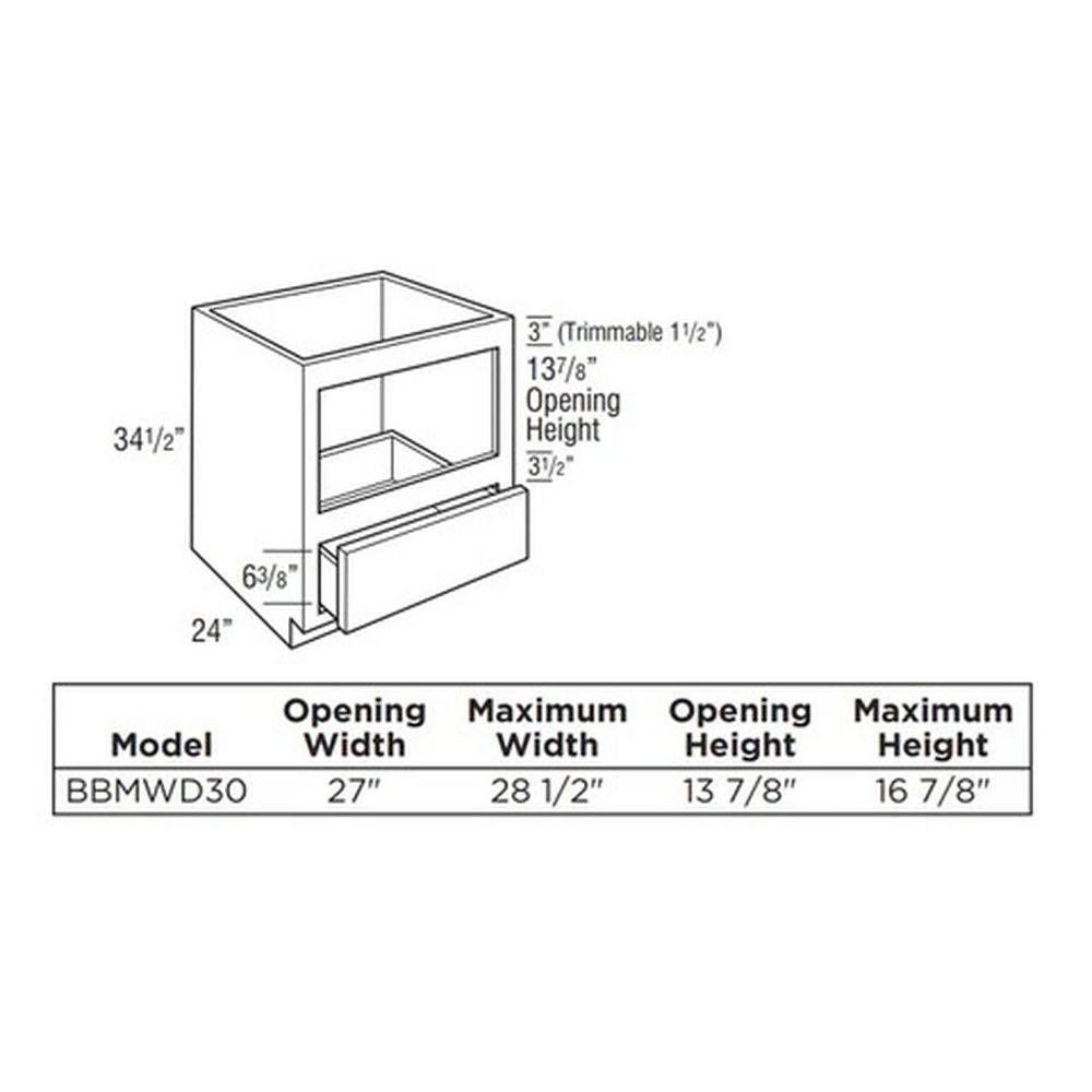 [BBMWD30.MOS] Omni Base Built-In Microwave With Drawer 30 - Snow