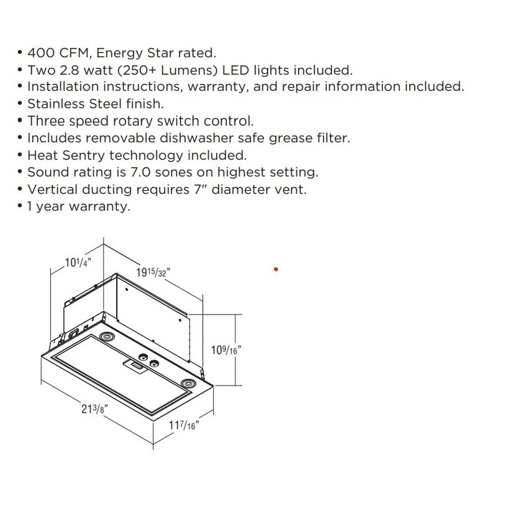 Wood Hood Blower, 400 CFM