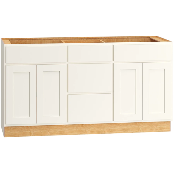 Classic Vanity Sink Three Drawer Base 21" Deep - Snow